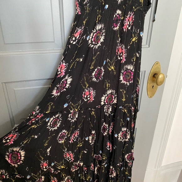 Free People Black and Pink Floral Maxi Sundress - Picture 3 of 4